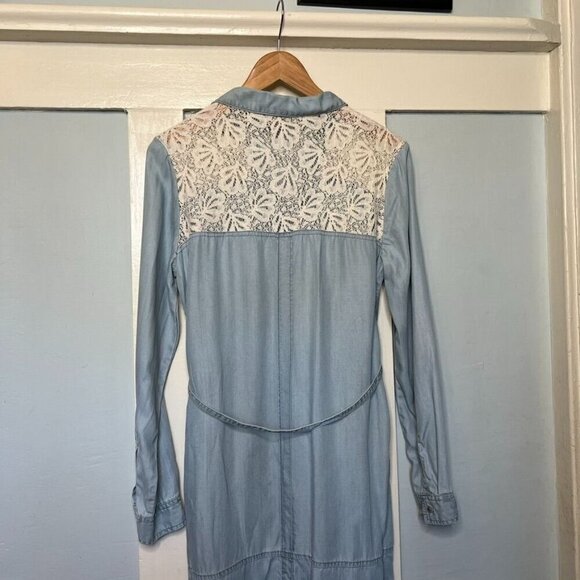 Anthropologie Holding Horses Novela Collared Button Front Chambray Dress - Picture 7 of 12